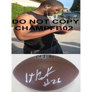 STANFORD ROUTT,CHIEFS,RAIDERS,HOUSTON,SIGNED,AUTOGRAPHED,NFL FOOTBALL,COA,PROOF